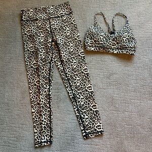 Zyia leopard matching leggings and bra